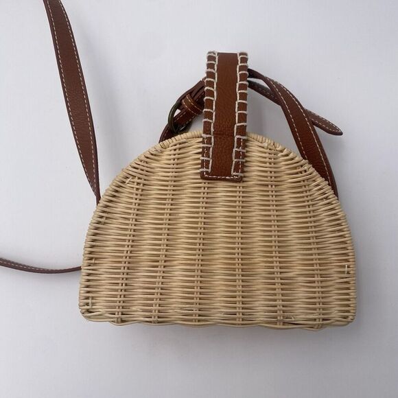 Universal Thread Target Rattan Woven Half Moon Crossbody Bag Faux Leather - Picture 6 of 10